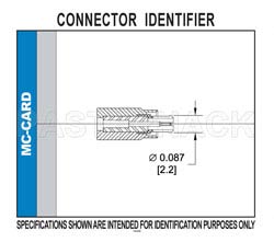 MC-Card Plug Right Angle Connector Crimp/Solder Attachment for RG174, RG316, RG188, LMR-100, PE-B100, PE-C100, 0.100 inch（图2）