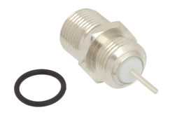 75 Ohm F Female Connector Solder Attachment Thread-In Mount Pin Terminal, .380 inch Diameter（图2）