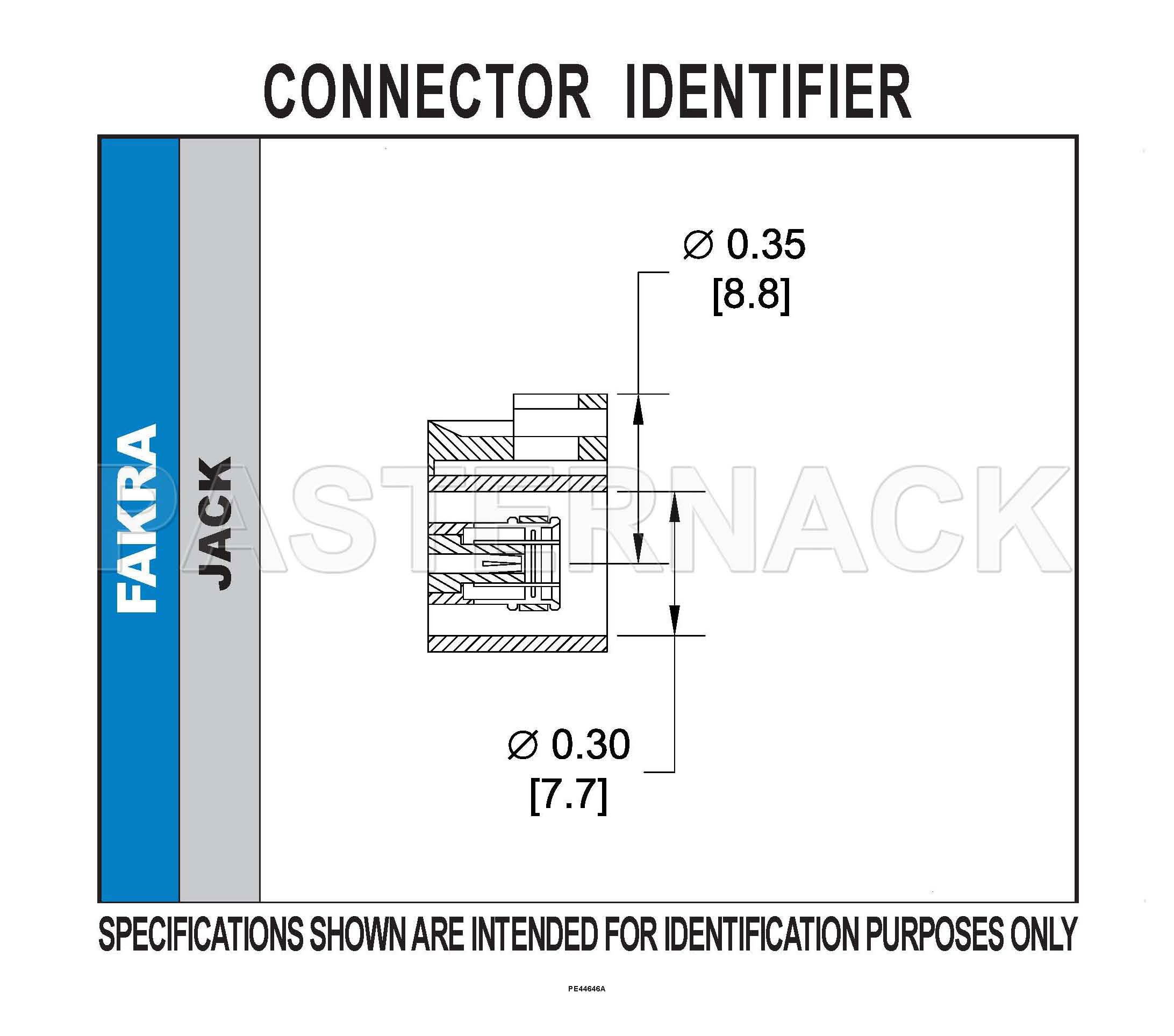 FAKRA Jack Connector Crimp/Solder Attachment for RG174, RG316, RG188, .100 inch, PE-B100, PE-C100, LMR-100, Black Color（图2）