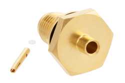 SMA Female Bulkhead Mount Connector Solder Attachment for PE-SR405AL, PE-SR405FL, PE-SR405FLJ, PE-SR405TN, RG405（图2）