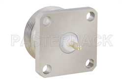 7/16 DIN Female Field Replaceable Connector 4 Hole Flange Mount Slotted Contact Terminal, 1.24 inch Sq. Flange Watt Meter Connector（图2）