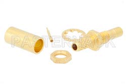 SSMB Jack Bulkhead Connector Crimp/Solder Attachment For RG316-DS, RG188-DS, .126 inch D Hole（图2）
