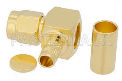 SMA Male Right Angle Connector Crimp/Solder Attachment for PE-C200, LMR-200（图2）