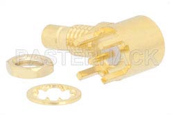SMB Jack Right Angle Bulkhead Mount Connector Solder Attachment Thru Hole PCB, .177 inch D Hole（图2）