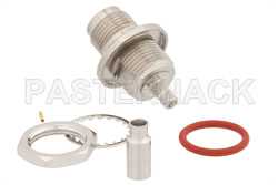 TNC Female Bulkhead Mount Connector Crimp/Solder Attachment for RG174, RG316, RG188, 0.100 inch, PE-B100, PE-C100, LMR-100, IP67 Rated（图2）