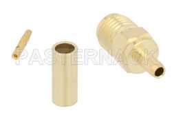 SMA Female Connector Crimp/Solder Attachment for RG316, RG174, LMR-100, RG188, PE-B100, PE-C100, 0.100 inch（图2）