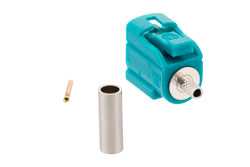FAKRA Jack Connector Crimp/Solder Attachment for RG316-DS, RG188-DS, Water Blue Color（图2）