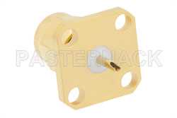 SMA Male Connector Solder Attachment 4 Hole Flange Mount Solder Cup Terminal, .340 inch Hole Spacing（图2）