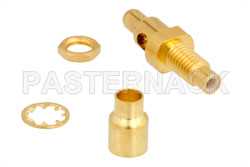 SMC Jack Bulkhead Mount Connector Solder Attachment for RG405, PE-SR405FL, PE-SR405AL, .177 inch D Hole（图2）