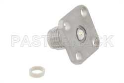 SMA Female Field Replaceable Connector With EMI Gasket 4 Hole Flange Mount .015 inch Pin（图2）