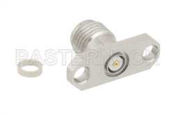 SMA Female Field Replaceable Connector With EMI Gasket 2 Hole Flange Mount .012 inch Pin（图2）