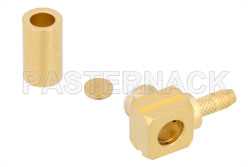 MMBX Plug Right Angle Snap-On Connector Crimp/Solder Attachment for RG178, RG196, With Male Center Contact（图2）