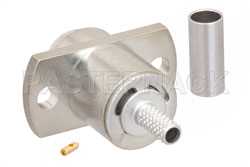 BMA Jack Slide-On Connector Crimp/Solder Attachment 2 Hole Flange Mount for RG316, RG188, RG174, LMR-100A, PE-C100-LSZH（图2）