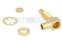 SSMC Jack Right Angle Bulkhead Mount Connector Crimp/Solder Attachment for PE-SR405AL, PE-SR405FL, PE-SR405FLJ, PE-SR405TN, RG405（图2）