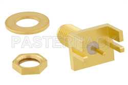 SSMA Female Bulkhead Mount Connector Solder Attachment .042 inch End Launch PCB（图2）