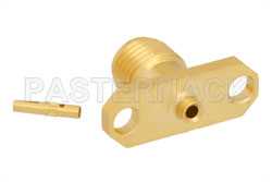 SMA Female Connector Solder Attachment 2 Hole Flange Mount for PE-047SR, PE-SR047AL, PE-SR047FL, .481 inch Hole Spacing（图2）