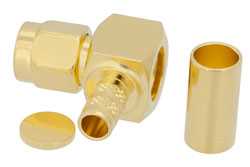 SMA Male Right Angle Connector Crimp/Solder Attachment for PE-C200, LMR-200（图2）