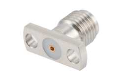 SMA Female Field Replaceable Connector 2 Hole Flange Mount 0.036 inch Pin, .355 inch Hole Spacing with Metal Contact Ring（图2）