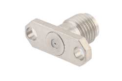 SMA Female Field Replaceable Connector 2 Hole Flange Mount 0.015 inch Pin, .481 inch Hole Spacing, with Metal Contact Ring（图2）