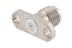 SMA Female Field Replaceable Connector 2 Hole Flange Mount 0.018 inch Pin, .481 inch Hole Spacing, with Metal Contact Ring（图2）