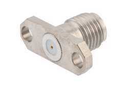 SMA Female Field Replaceable Connector 2 Hole Flange Mount 0.02 inch Pin, .481 inch Hole Spacing, with Metal Contact Ring（图2）