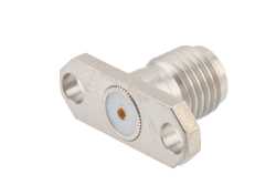 SMA Female Field Replaceable Connector 2 Hole Flange Mount 0.036 inch Pin, .481 inch Hole Spacing, with Metal Contact Ring（图2）