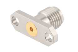 2.92mm Female Field Replaceable Connector 2 Hole Flange Mount 0.012 inch Pin, .481 inch Hole Spacing, with Metal Contact Ring（图2）