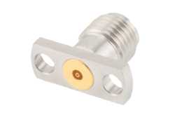 2.92mm Female Field Replaceable Connector 2 Hole Flange Mount 0.015 inch Pin, .355 inch Hole Spacing with Metal Contact Ring（图2）