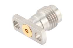 2.4mm Female Field Replaceable Connector 2 Hole Flange Mount 0.015 inch Pin, .355 inch Hole Spacing with Metal Contact Ring（图2）