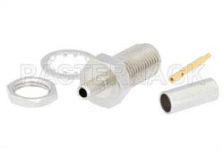 RP SMA Female Bulkhead Connector Crimp/Solder Attachment For RG174, RG316, RG188, .235 inch D Hole（图2）