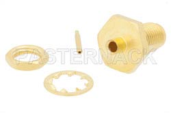 RP SMA Female Bulkhead Mount Connector Solder Attachment for PE-SR405AL, PE-SR405FL, PE-SR405FLJ, PE-SR405TN, RG405, .235 inch D Hole（图2）