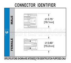 C Male Right Angle Connector Crimp/Solder Attachment for RG213, RG8（图2）