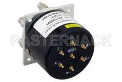 SP6T Electromechanical Relay Latching Switch, Terminated, DC to 40 GHz, 3W, 12V Self Cut Off, Indicators, Reset, 2.92mm（图2）