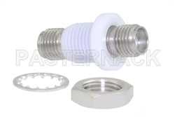 Isolated Ground SMA Female to SMA Female Bulkhead Mount Adapter, with Plastic Isolator（图2）