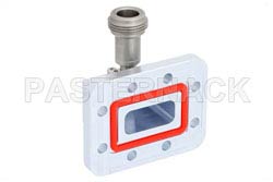 WR-90 CPR-90G Grooved Flange to N Female Waveguide to Coax Adapter Operating from 8.2 GHz to 12.4 GHz（图2）