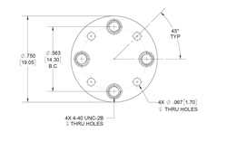 WR-12 Waveguide Short Plate, UG-Cover Round Flange, 4mm Copper（图2）