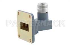 WR-90 UG-135/U Square Cover Flange to Type N Female Waveguide to Coax Adapter, 8.2 GHz to 12.4 GHz, X Band, Aluminum, Paint（图2）