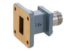 WR-75 Square Cover Flange to End Launch Type N Female Waveguide to Coax Adapter, 10 GHz to 15 GHz, M Band, Aluminum, Paint（图2）