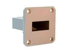 WR-90 UG-135/U Square Cover Flange to End Launch SMA Female Waveguide to Coax Adapter, 8.2 GHz to 12.4 GHz, X Band, Aluminum, Paint（图2）