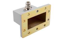 WR-284 UDR32 Flange to N Female Waveguide to Coax Adapter Operating from 2.6 GHz to 3.95 GHz in Aluminum（图2）