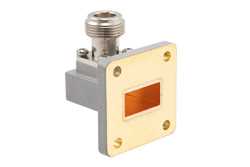 WR-75 UBR120 Flange to N Female Waveguide to Coax Adapter Operating from 9.84 GHz to 15 GHz in Brass（图2）