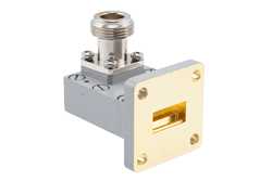 WR-62 UBR140 Flange to N Female Waveguide to Coax Adapter Operating from 11.9 GHz to 18 GHz in Brass（图2）