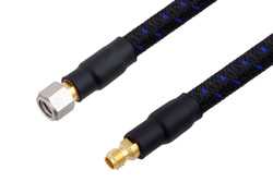 1.0mm公头转1.0mm母头精密电缆组件，使用PE-TC110同轴电缆，RoHS，12英寸